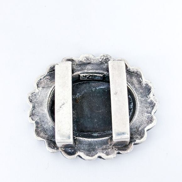 Vintage Sterling Silver Silver 925 Concho Slide Belt Buckle | Rope Detail - Picture 3 of 6
